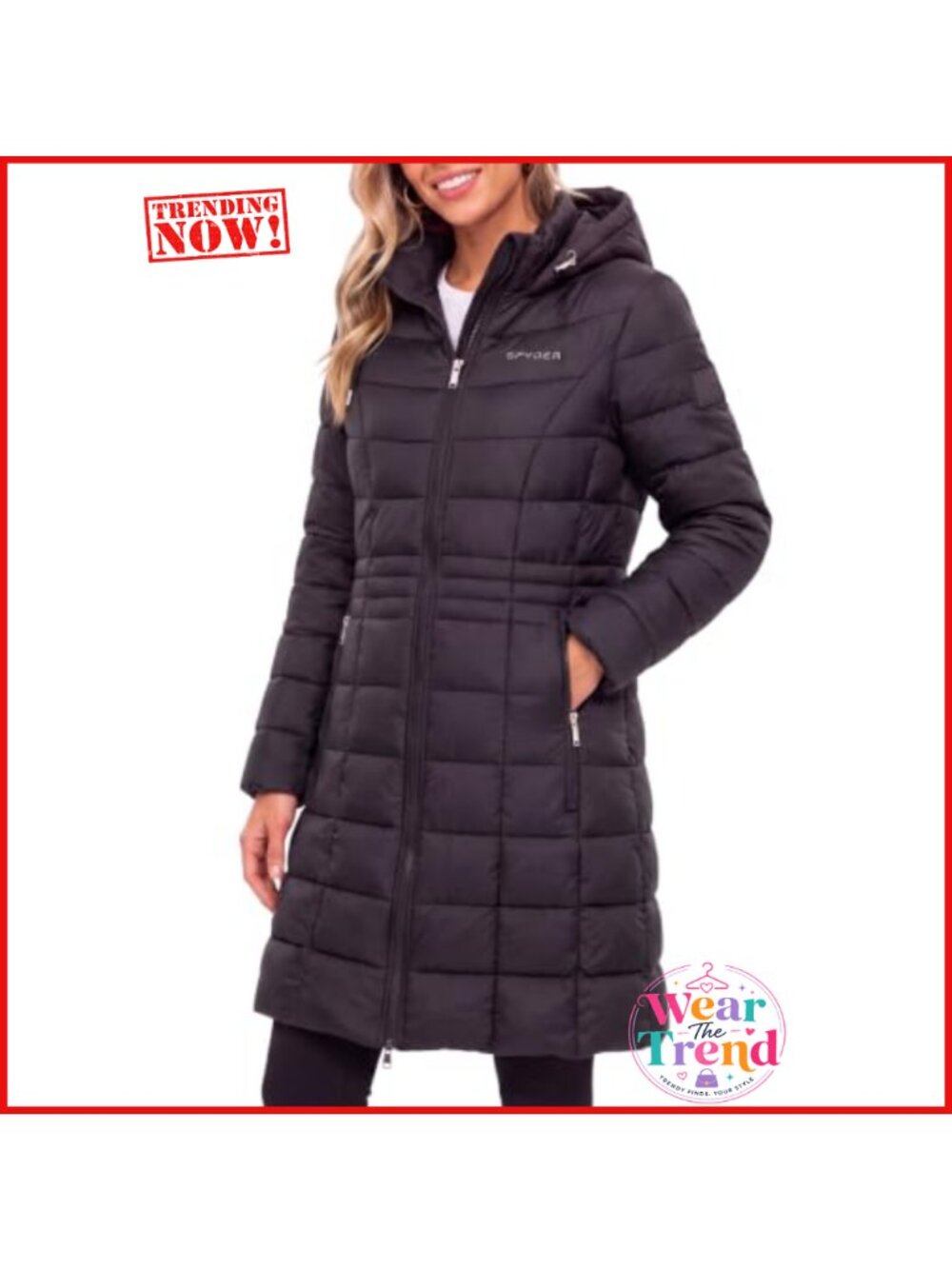 Womens Long Packable Puffer Jacket Hooded Lightweight Travel Coat